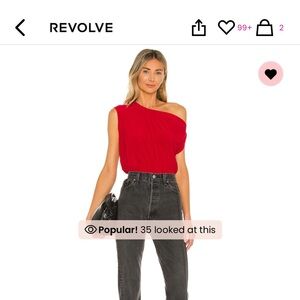 Norma Kamali Revolve Drop Shoulder Top in red XS